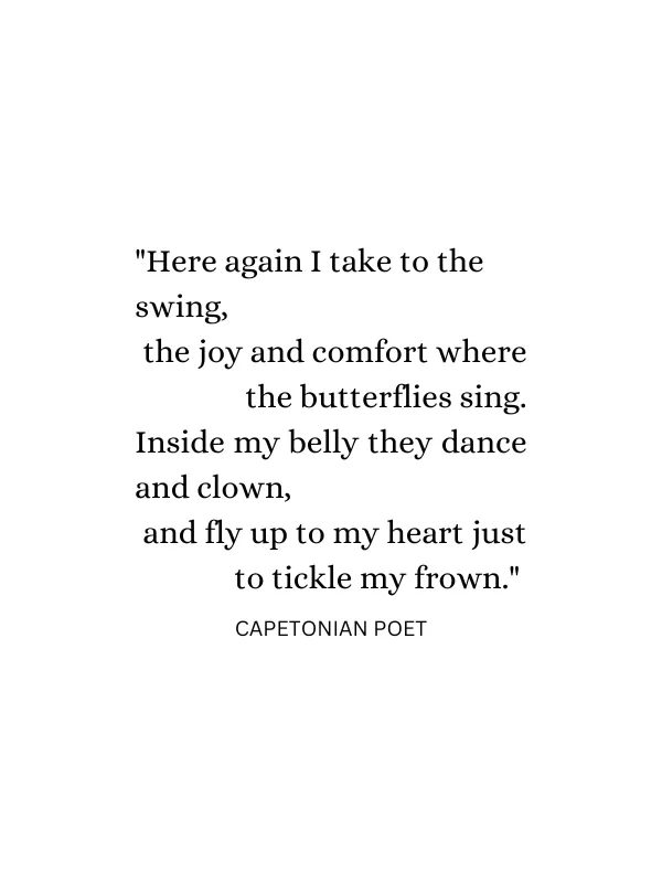 capetonian poet quote - butterflies