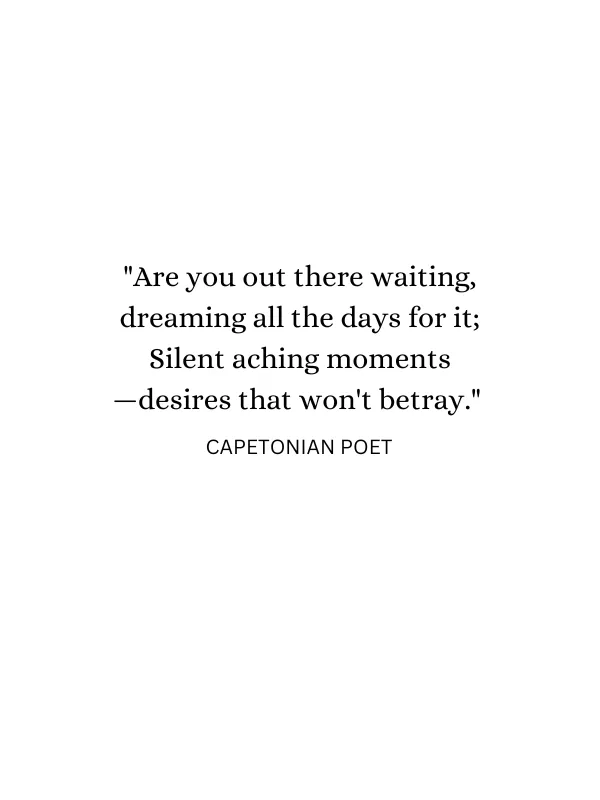 capetonian poet quote - desires