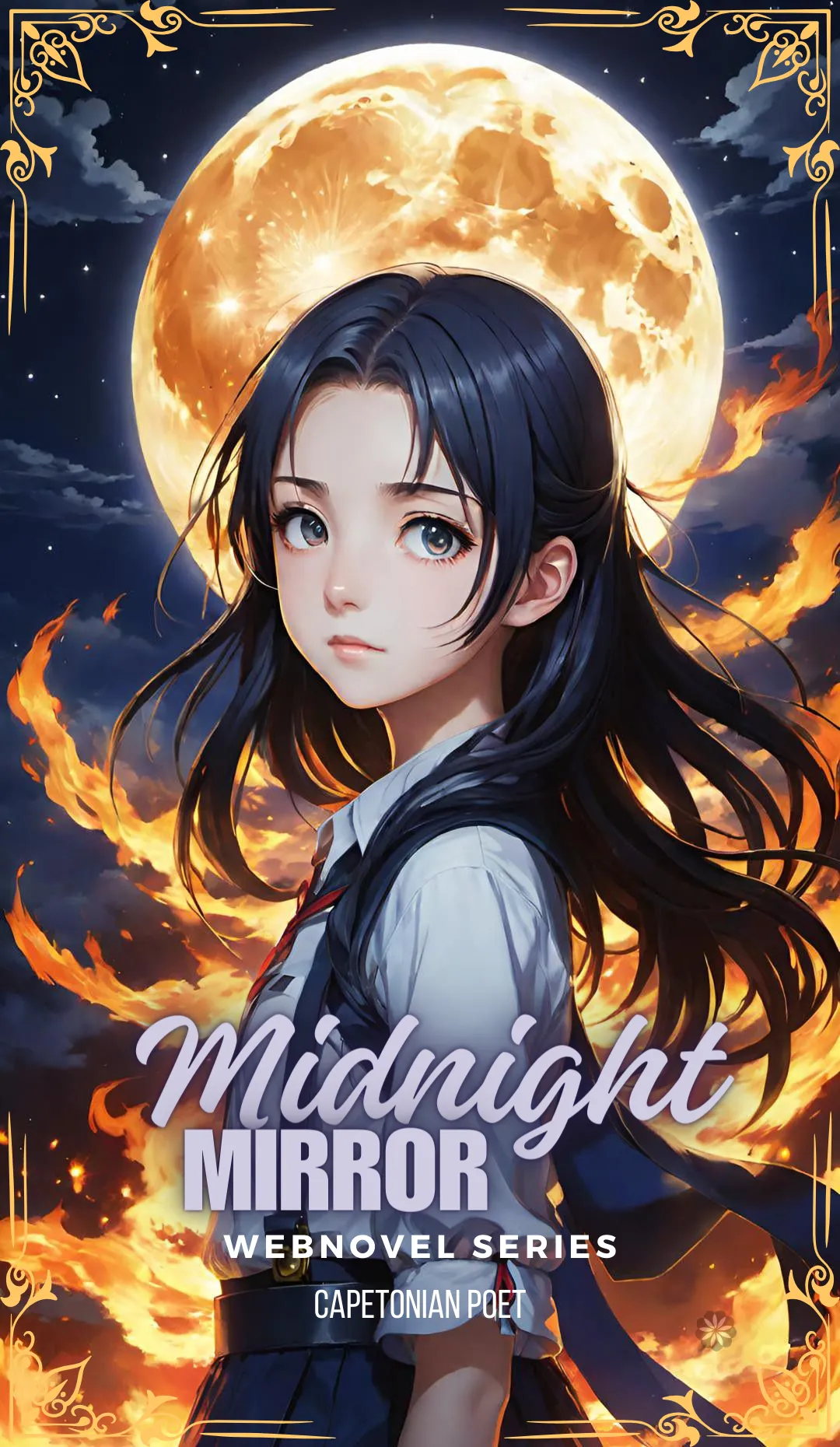 web novel series, midnight mirror cover art